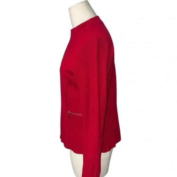 WHITE HOUSE BLACK MARKET - Red Blazer with Full Zip - Size Small - Picture 4 of 6